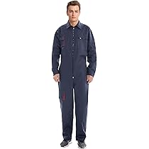 Combinaison De Travail Une Pièce Homme - 100% Coton, Manches Longues, Coupe Ample - Tailles S à 4XL