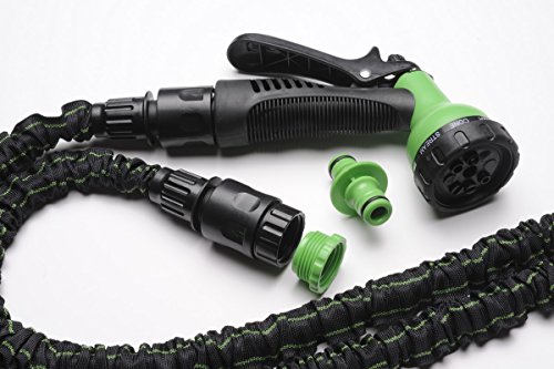 Flexibler Gartenschlauch MAGIC FleXx, 10> 30 Meter Flexschlauch, carbon/green, inkl. 8 in 1 Düse mit Feststellfunktion, max. Druckbelastung 12 Bar - 6