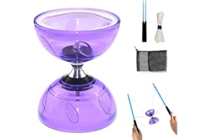 Afenau Diábolo con Rodamientos de Bolas, Diabolo Profesional con SOGA de 10 M, Diabolo Niños, Diavolo para Niños, Adultos, Principiantes, Púrpura