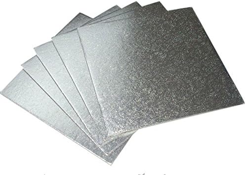 Silver Square/Round Cake Cards Boards 3mm Strong Base 8 - 16 inch - Free Postage (5, 8" Round)