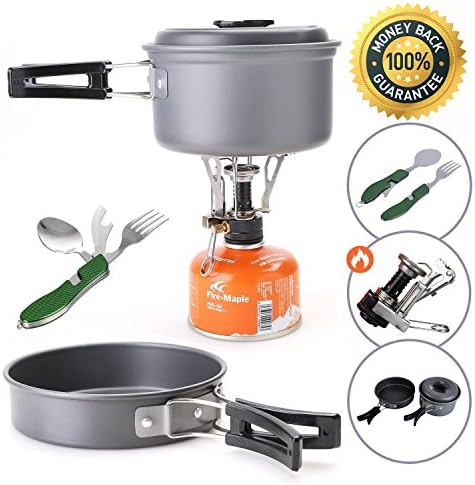 LURAD 6-Piece Complete Camping Cookware Set for Outdoor Camping, Hiking, Backpacking Cooking
