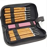 AFILADO Y DURADERO: Bien hecho de acero al carbono duradero SK2. Las herramientas de talla de madera son lo suficientemente afiladas para que usted pueda tallar madera blanda. También son lo suficientemente duraderas para un uso prolongado.