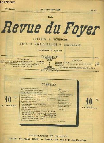 LA REVUE DU FOYER. LETTRES, SCIENCES, ARTS, AGRICULTURE, INDUSTRIE. 2e annee N° 52. UNE CHASSE AUX CHATS-TIGRES, DOM LUIS DE PORTUGAL, NOS CHEMINS DE FER, LES PROGRES DE L'ASTRONOMIE... en ligne LA REVUE DU FOYER. LETTRES, SCIENCES, ARTS, AGRICULTURE, INDUSTRIE. 2e annee N° 52. UNE CHASSE AUX CHATS-TIGRES, DOM LUIS DE PORTUGAL, NOS CHEMINS DE FER, LES PROGRES DE L'ASTRONOMIE... en ligne