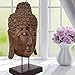Produktbild Buddha Maske auf Holzsockel Albizia Holz Deko Skulptur Holzmaske Figur Gesicht