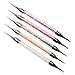 NAILFUN 5 Nail Art Dotting Tools Filled with Rhinestones