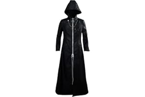 Wecos Adult Kingdom Organization Role Play Hearts Office Uniform Coat Halloween Long Leather Jacket Cosplay Costume