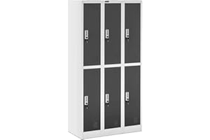 FROMM & STORCK Fromm & Starck Armoire Vestiaire Métallique Casier À Casiers Métal À Clé Star_MCAB_15 (6 Casiers, Capacité 200 kg, Verrouillable, Tôle d'acier Laminée à Froid, 12 Clés)