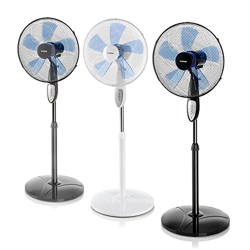 Klarstein Summerjam • Ventilator • Standventilator • mit Fernbedienung • leise • 5-Blatt-Rotor • 16″ (41cm) Durchmesser • Zuschaltbare 80°-Oszillation • energiesparend • 50 Watt • 3 Geschwindigkeiten • 4 Timer-Einstellungsmöglichkeiten • stabiler Fuß • schwarz - 8
