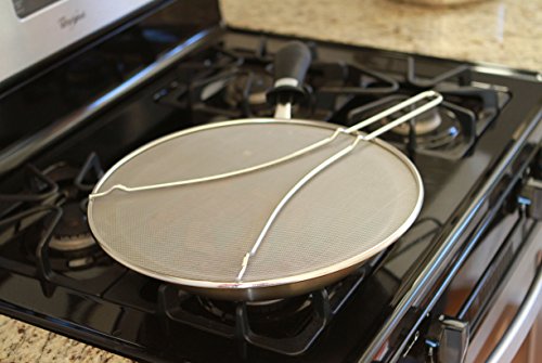 Cucinare Splatter Screen Guard with Double Thick Mesh for Cooking, Stainless Steel with Finest Woven Mesh and Resting Feet by Cucinare - 4