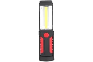 FDIT Lumière de Travail de l'ÉPI, 3W Rechargeable LED Lampe de Travail de Camping Lampe d'urgence avec Support Magnétique 180 Degrés Torche de Rotation Lumière USB (Rouge)