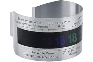 ATYHAO Termometro LCD per vino in acciaio inossidabile Bottiglia per birra Vino rosso Sensore di temperatura per bracciale