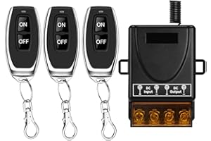 Cerhot Control remoto inalámbrico de 100m, DC 12V/24/36/48/72V, 30A, interruptor de luz RF para automóviles, motocicletas, sistemas de seguridad, puertas enrollables, cercas（100m 3V1 DC 12V-72V）