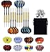 Produktbild newroad Dartpfeile,12 Stück Steel Darts Pfeile Set,24 Gramm Profi Steeldarts mit Metallspitze,Darts Steel,dartpfeil,Dart,Aluminium Schaft,30 Flights,50 Anti-Lose Gummiringe,Steeldarts