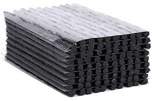 ETOPARS 100 Pezzi Striscia di Riparazione di Pneumatici Tubeless Foratura Stringhe Kit Gomma Cancellare Strumento Recupero Rapido Auto Nero 100mm x 3.5mm