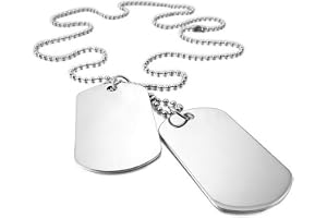 LATRAT Hänge halsband herr dubbelplatta, arméstil hund etikett i rostfritt stål för män och pojkar, militär stil