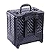MUA LIMITED Professional Makeup Beauty Trolley, 8 Tray Makeup Artist Aluminium Case on Wheels, Cosmetic Storage Organiser, Black Diamond Design