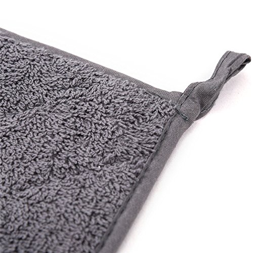 100% Baumwolle Küche Everyday Basic Terry Topflappen hitzebeständig Untersetzer Topflappen für Kochen und Backen Set von 5 (Grau) - 4