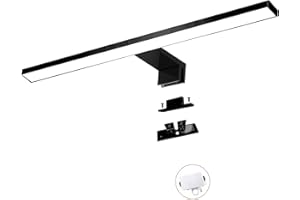 YIQAN LED Mirror Light 3000 K Warm Light Matte Black 40 cm Bathroom Light 10 W 800 lm Bathroom Cabinet Light 3 Installation Options Cabinet Lighting