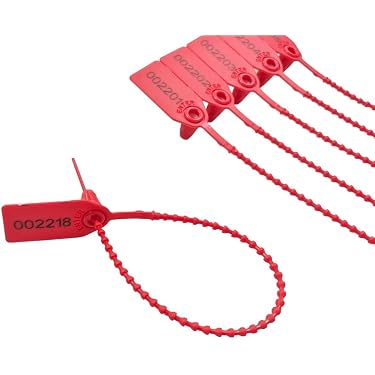 Attaches De Sécurité Valise - Lot De 100 Attaches Plastique Numérotées Rouges 25cm - Pour Bagages, Boîtes, Sacs
