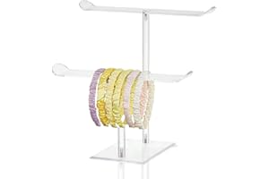 DOOCECIY Acrylic 2 Tier Headband Holder, Headband Stand for Girls Women