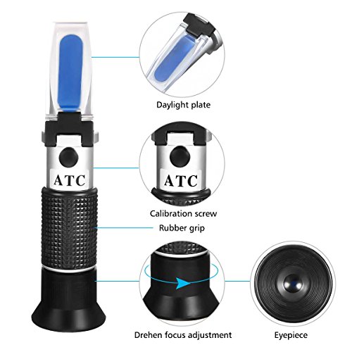 Frostschutz Refraktometer Handrefraktometer, GOCHANGE Professionelle automatische Temperaturkompensation Frostschutz- Refraktometer für Frostschutz , Wasserräder , Abstreifen Wasser Waschwasser und Batteriesäure Tester - 3