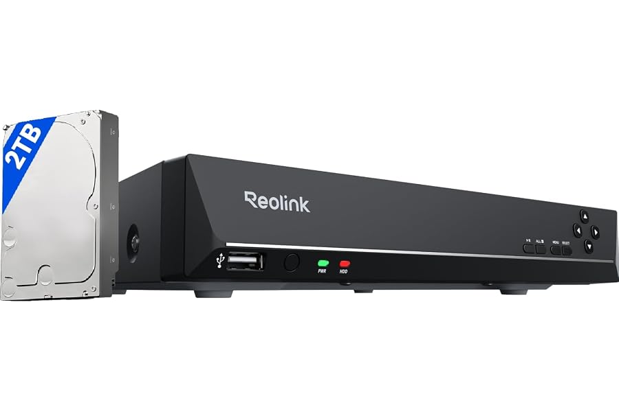 Reolink 8CH 4K PoE NVR Überwachungssystem Rekorder mit 2TB HDD, Videoüberwachung für IP Kamera Haus, Innen, Außen Sicher