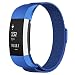 Produktbild Fitbit Laden 2 Bands, oitom Classic Metall klein und groß Edelstahl Milanaise Loop Ersatz Zubehör Fitbit Laden 2 Bands Silber Schwarz Rose Gold (8 Farben), blau