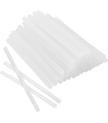 Bastoncini Colla A Caldo Con Glitter 7mm X 100mm - Per Pistole Colla, Trasparenti, Mini, 5056422686020