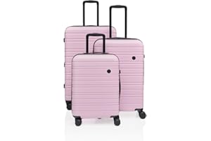 Nere - Stori - ABS Hard-Shell Suitcase Collection - 8-Spinner Wheels - Self-Repairing Zip - Built-in TSA Combination Lock - Expanding Luggage (Orchid Pink, Set)
