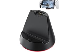 SiWiQU Ladestation kompatibel mit Playstation 5-Portal, Typ-C-Port Ladestation für Playstation Portal Remote Player, Ladeständer mit Ladekabel/Dekorationslicht