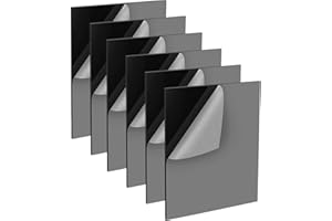 QEEYON 6 Pcs Hojas De Acrílico Negro, Panel De Hojas De Plástico Acrílico Brillante Negro De 1 Mm Para Letrero, Arte De Bricolaje, Pintura, Soporte De Exhibición De Fotografía (A4,29,7 x 21 cm)