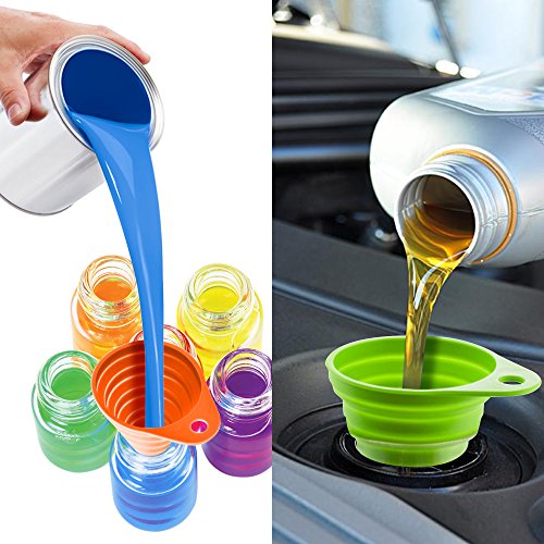 Silikon-Snap-Sieb mit 2 Zusammenklappbaren Trichtern, FineGood Hands-Free Clip-on Hitzebeständiger Colander Pour-Auslauf für Pasta Gemüse-Nudeln Topfschale Pan – Green - 7