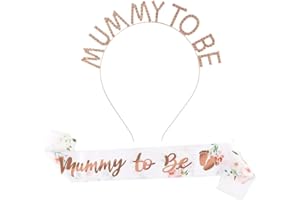 ‎ZEAYEBSR Zeayebsr Baby Shower Schärpe Mummy To Be Schärpe mit Krone Baby Shower Partydeko Babydusche Haarschmuck Schwangerschaft Dekoration für Schwangere Werdende Mutter Geschenk Babyparty Deko Rosagold