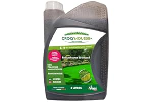VINDI JARDIN - CROQ'MOUSSE des gazons – Engrais liquide organo-minéral 3 en 1 – Pelouse « sans mousse/+verte/+dense » - bidon 2L – Traitement pour 200m2 – Fabrication Française.