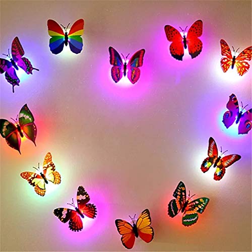 Pink Kites Color Changing Beautiful Butterfly Plastic LED Wall Night Lamp (Multicolor)