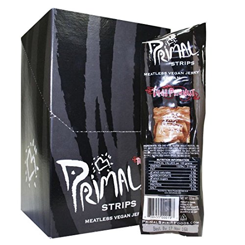 Primal Vegan Jerky | Seitan - Thai Peanut Jerky | 1 x 28g