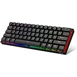 DK61E 60% Mechanische Gaming-Tastatur,Gateron Optischer Schalter RGB-Hintergrundbeleuchtung Kabelgebundene PBT Tastenkappe Wa