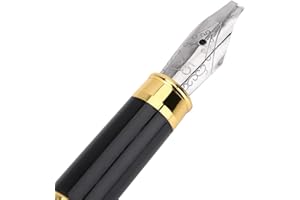 LIEBEWH Pluma de Escritura Gótica 1 Pluma Estilográfica Artística de Caligrafía con Mango de Madera Contrachapada de Bambú y Depósito de Tinta Estilo Pistón para Escribir Gótico Cursiva(2.5mm)