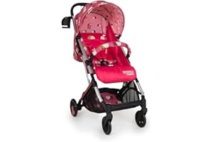 Cosatto Woosh 3 Pushchair – Lightweight Stroller from Birth to 25kg - One Hand Easy Fold, Compact, Telescopic Handle, Extra Large Shopping Basket, Cup Holder & Raincover (Ladybug Ball)
