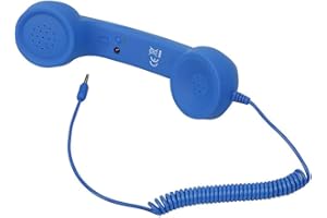 EisEyen Micro Retro - Auricular para teléfonos móviles y Smartphones (Resistente a la radiación y a la radiación, Sonido, Conector Hembra de 3,5 mm, para teléfonos Android/iOS), Unisex, Azul