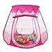 Produktbild HSM Spielhaus mit 100 Bällen Pop Up Kinderzelt Baby Spielzelt mit 5 Fenstern Bällebad Pink