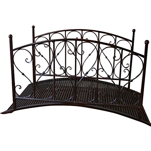 Gartenbrücke Teichbrücke Metallbrücke Gartenteichbrücke Brücke mit Geländer Metall in Antik-Optik