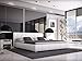 Produktbild SAM® Polsterbett 140x200 cm Leon, weiß, LED-Beleuchtung, Bett mit gepolstertem, hohen Kopfteil, modernes Design