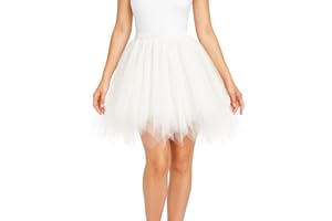 JClorix Gonna in Tulle Tutu Corta Petticoat Sottogonna con Vita Elastica per Donna – Carnevale Halloween Matrimonio Danza Cosplay Rockabilly Party Sera Mini Jupe