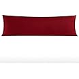 Jaipur Linen Premium 1 Microfiber Full Body Pillow With 2 Solid Pillow Cover For 5 Star Hotel Feel, Maroon 20 Inch X 54 Inch, 300 TC, 1 Piece