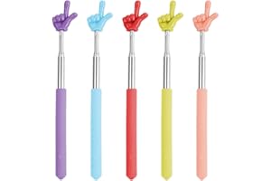 SGERUFZ 5 Pcs Puntero Telescópico Extensible de Mano con Cordón Ideal para Maestros y Educación en el Hogar Disponible en 5 colores