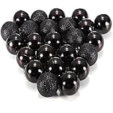 Bola de adorno - SODIAL(R) 24 piezas XMAS bolas brillas elegantes de adorno de decoracion de arbol chucherias de Navidad de color negro
