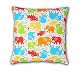 Dekokissen Kissenbezug Kissen 80cm x 80cm Elefant Bunt