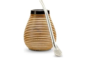 caámate. Yerba Mate Tee Set│Keramik Matebecher + Edelstahl Bombilla │Mate Tee im Original genießen.