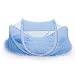 Yaying Foldable Portable Baby Crib 4 in 1 Infant Cradle Bed Mosquito Insect Net with Cotton-padded Mattress Pillow Pop Up Tent (Blue)